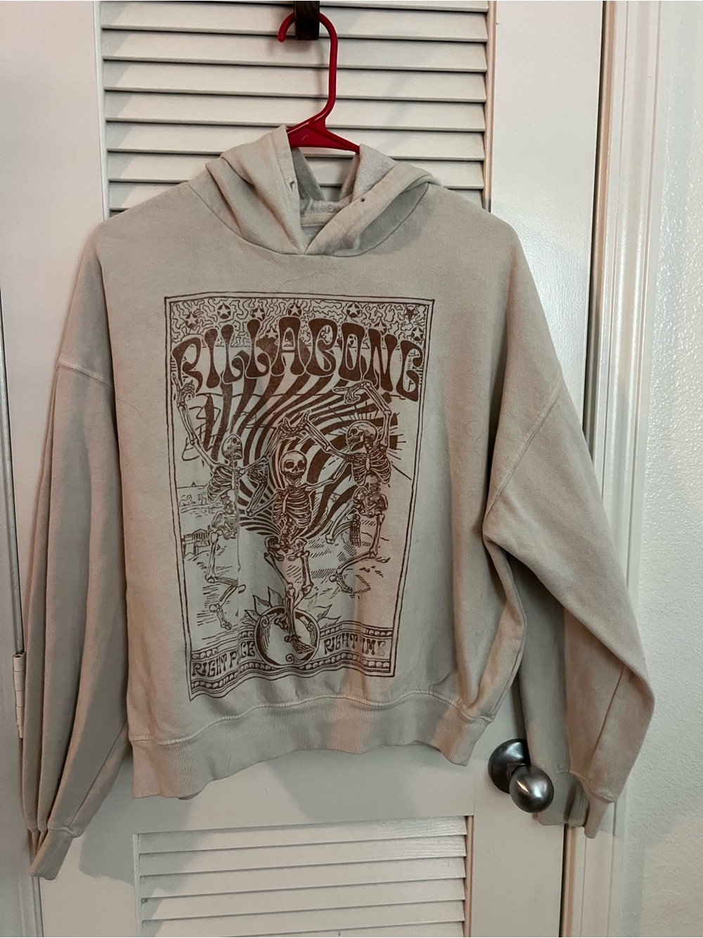 Billabong Beige and Brown Graphic Pullover Hoodie